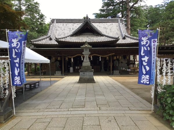 あじさい祭の昇り旗　あじさい祭は中止